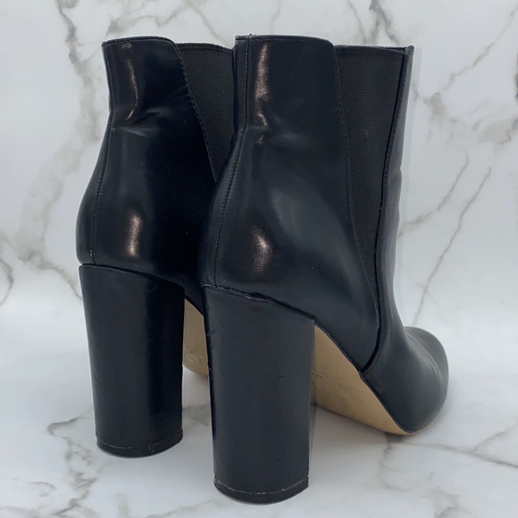 ALDO black leather block heels ankle booties - Picture 5 of 6